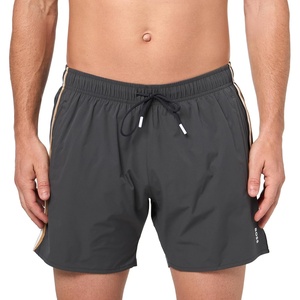 BOSS Men’s Iconic Stripe Swim Trunks(Lava Smoke)