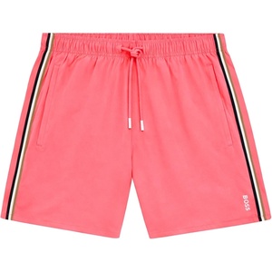 BOSS Men’s Iconic Stripe Swim Trunks(Light/Pastel Pink 685)