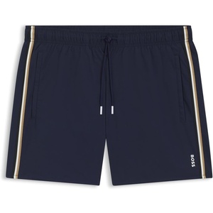 BOSS Men’s Iconic Stripe Swim Trunks(Navy413)