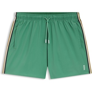 BOSS Men’s Iconic Stripe Swim Trunks(Open Green 350)