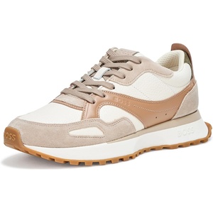 BOSS Men’s Jonah Suede Detail Lace Up Sneakers(Tan/Cognac)