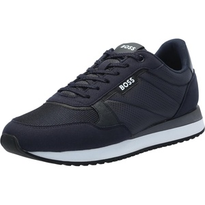BOSS Men’s Kai Retro Low Profile Sneakers(Shiny Navy)