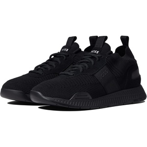 BOSS Men’s Mesh Mix Running Sneakers(Black Midnight)