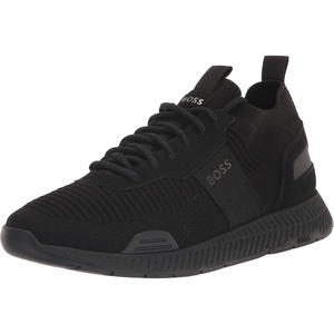 BOSS Men’s Mesh Mix Running Sneakers(Black Oil)