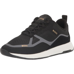 BOSS Men’s Mesh Mix Running Sneakers(Pitch Black)