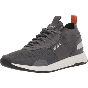 BOSS Men’s Mesh Mix Running Sneakers(Thunder Cloud Grey)