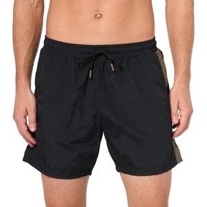 BOSS Men’s Metallic Logo Swim Trunks(Black Crow)