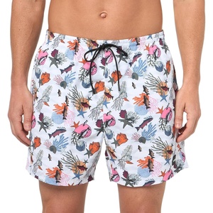 BOSS Men’s Piranha Swim Trunks(Sealife White)