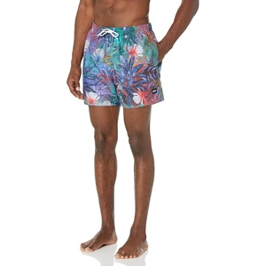 BOSS Men’s Reev Tropical Print Swim Trunks 4.75″(Tropical Deep Sea Blue Multi)