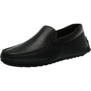 BOSS Men’s Smooth Leather Slip on Drivers(Black Pepper)