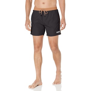 BOSS Men’s Standard Medium Length Solid Swim Trunk(Black Fog)