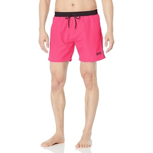 BOSS Men’s Standard Medium Length Solid Swim Trunk(Bright Magenta)