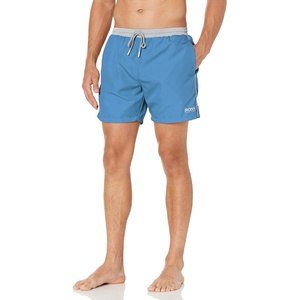 BOSS Men’s Standard Medium Length Solid Swim Trunk(Olympic Blue)