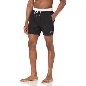 BOSS Men’s Standard Medium Length Solid Swim Trunk(Slate Black)