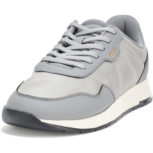 BOSS Men’s Titanium Nylon Blend Laceup Sneakers(Grey Microchip)