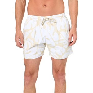 BOSS Men’s Tonal Print Swim Trunks(Oat Cream Floral)