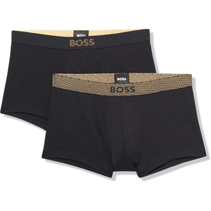 BOSS Men’s Two Pack Metallic Effect Jersey Cotton Trunk(Black Crow)