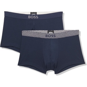 BOSS Men’s Two Pack Metallic Effect Jersey Cotton Trunk(Deep Navy)
