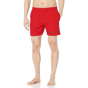 BOSS Men’s Vertical Logo Swim Trunks(Deep Red)