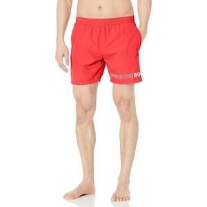 BOSS Men’s Vertical Logo Swim Trunks(Lipstick Red)