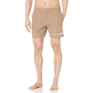 BOSS Men’s Vertical Logo Swim Trunks(Medium Tan)