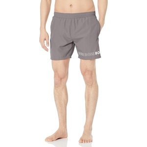 BOSS Men’s Vertical Logo Swim Trunks(Nickle Grey)