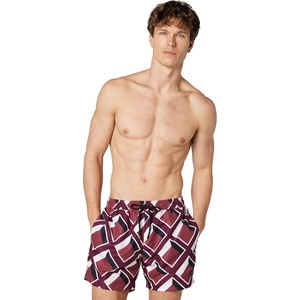 BOSS Men’s Vibe Swim Trunks 5″(Deep Rose Lines)