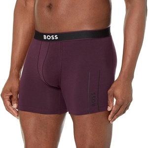 BOSS mens Boxer Brief 24 Logo(Eggplant)