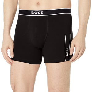 BOSS mens Boxer Brief 24 Logo(Solid Black)