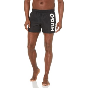 Hugo Men’s Vertical Logo Swim Trunks(Black Coal)