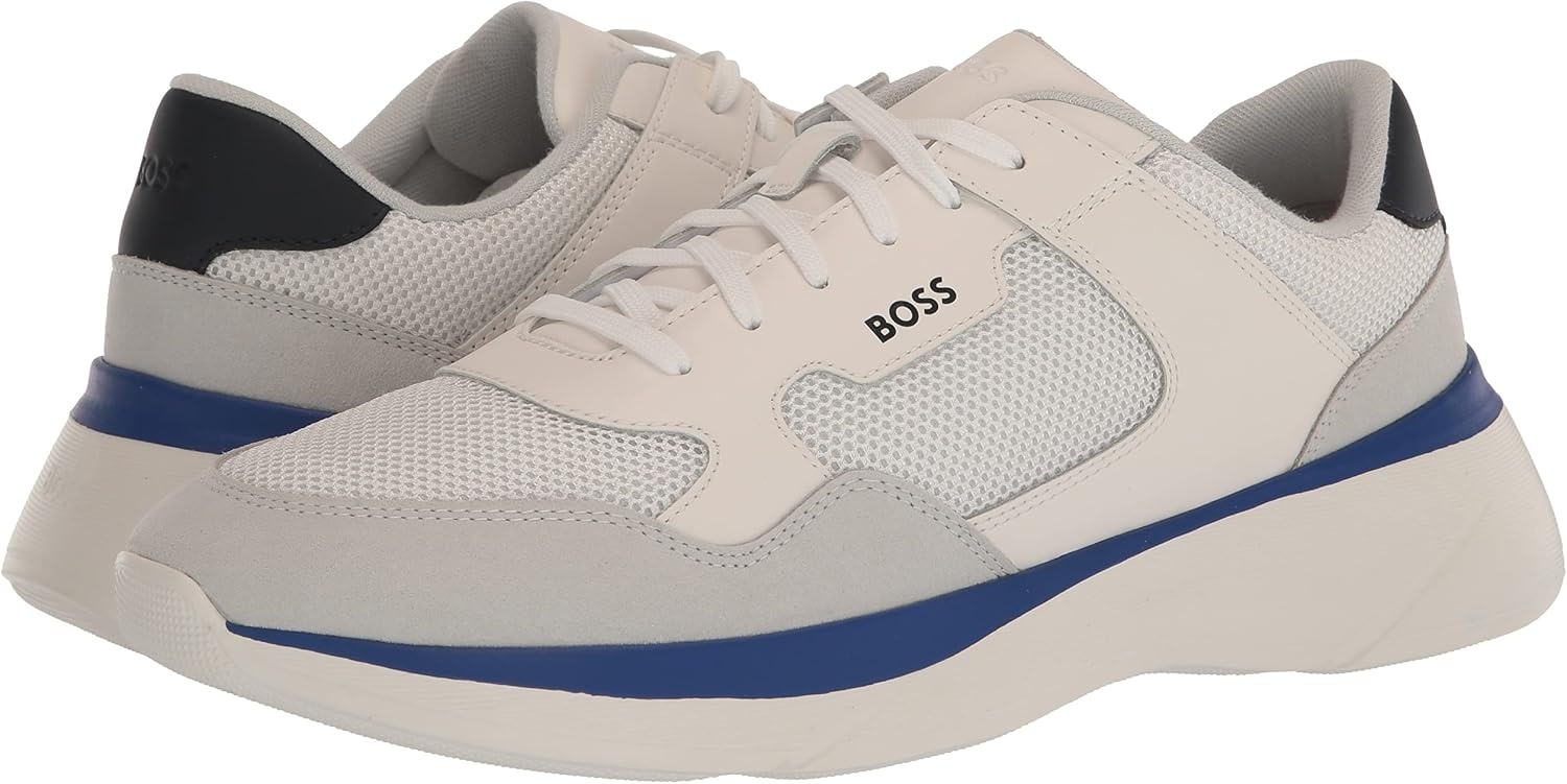 image:imageBOSS Mens Fly Mesh Lace Up SneakersUltra White