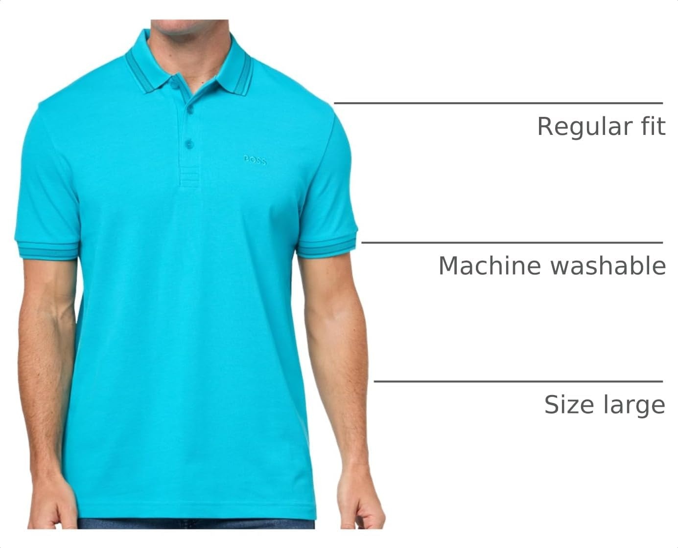 image:imageBOSS Mens Paddy Short Sleeve Polo ShirtBluebird