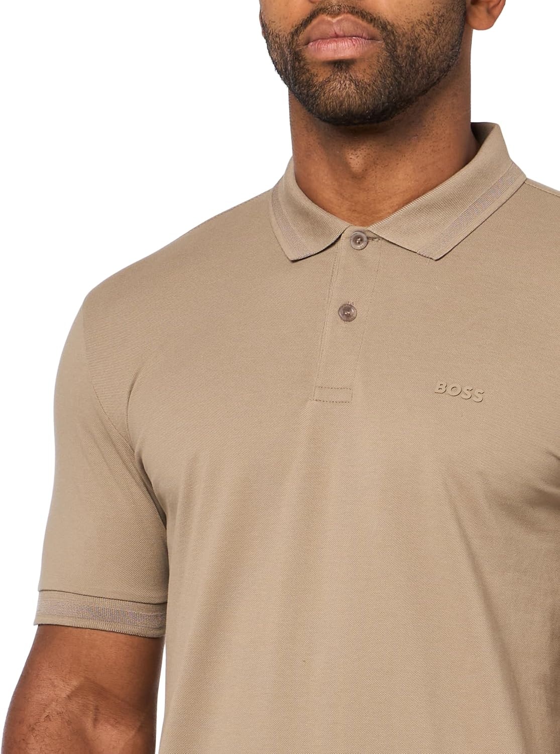 image:imageBOSS Mens Pio Sporty Tonal Collar PoloBrindle