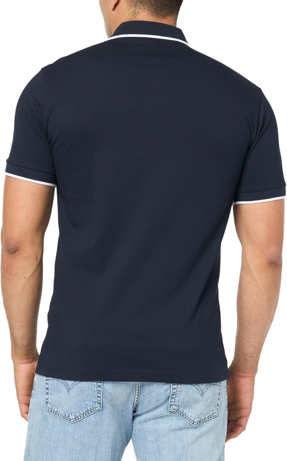 image:imageBOSS Mens Square Patch Logo Slim Fit Cotton Polo ShirtSpace Blue
