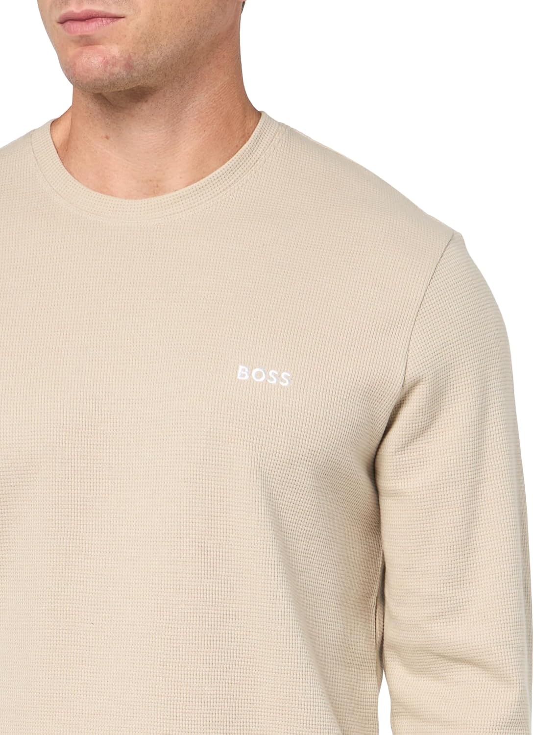 image:imageBOSS Mens Waffle Long Sleeve ShirtMilky Way