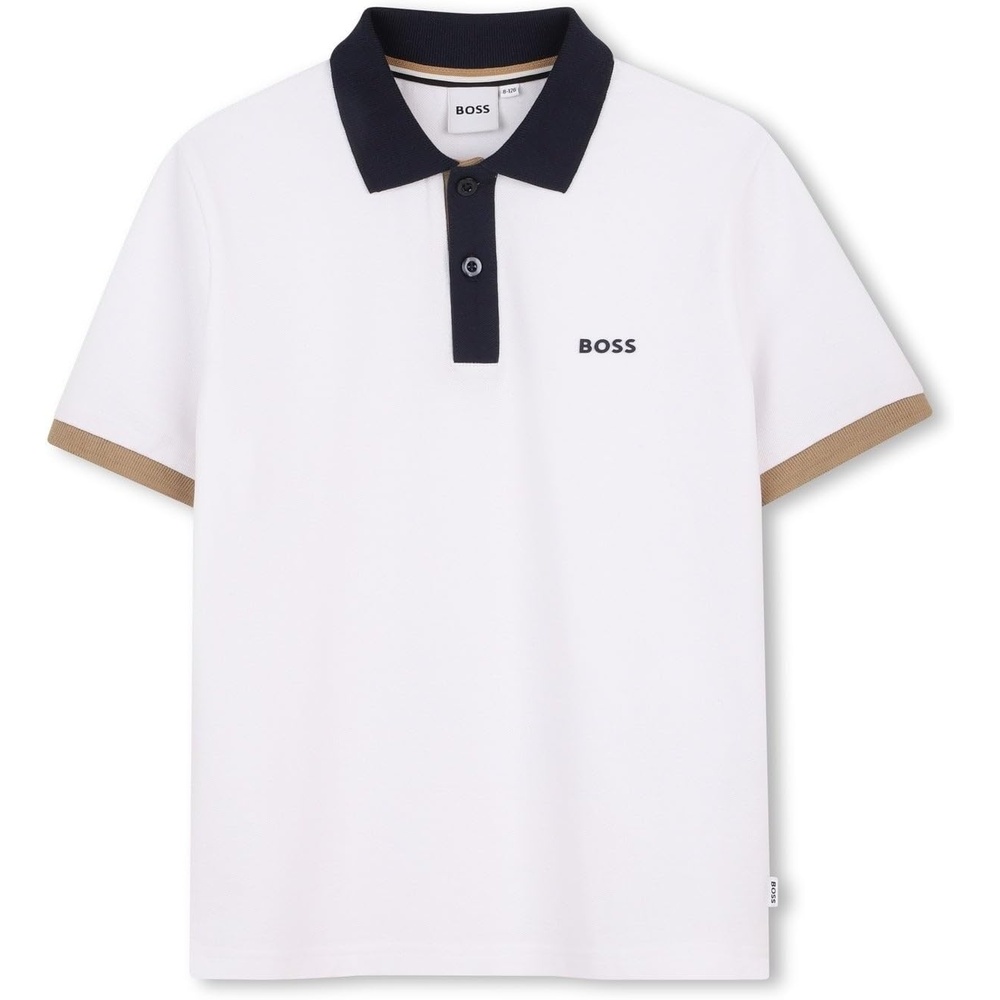 image:imageBOSS Boys Boys Short Sleeve Polo Kids Short Sleeve Cotton Classic Fit PoloWhite