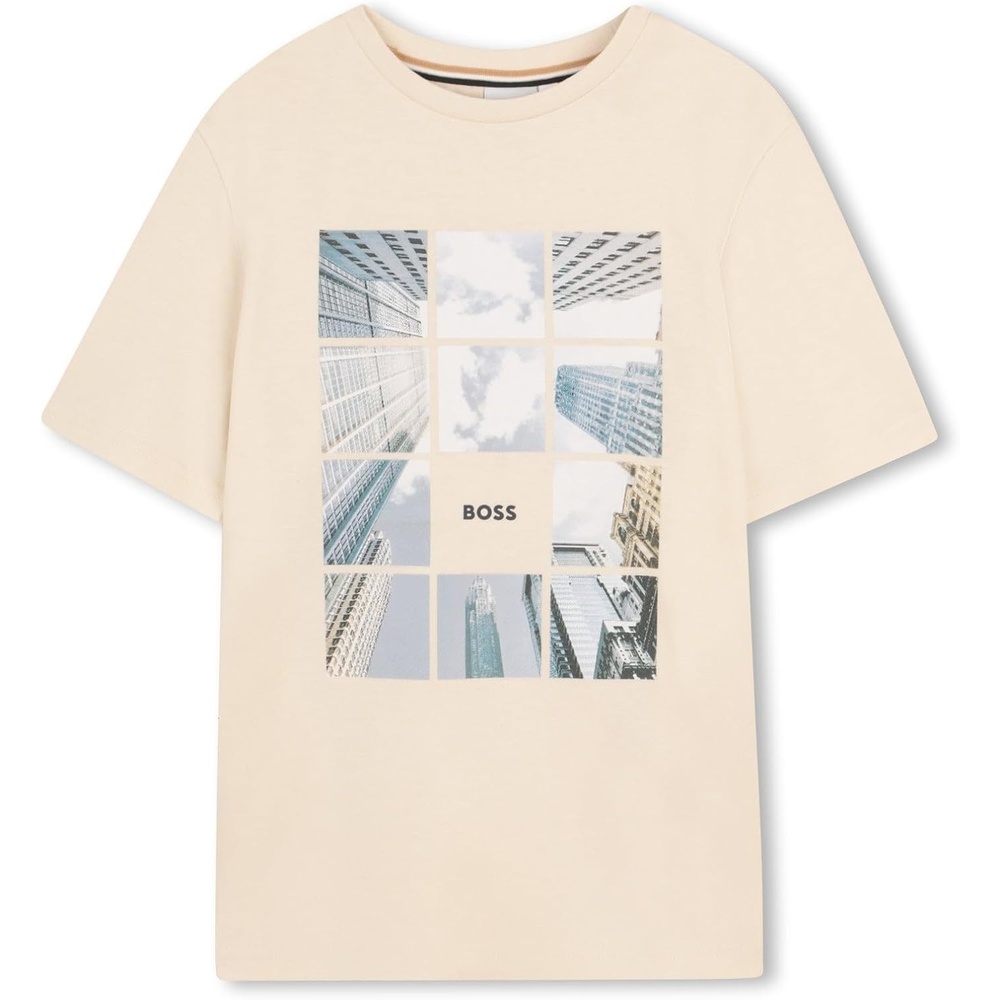 image:imageBOSS Boys Boys Short Sleeves TeeShirt Kids Cotton Graphic Short Sleeve T ShirtSand