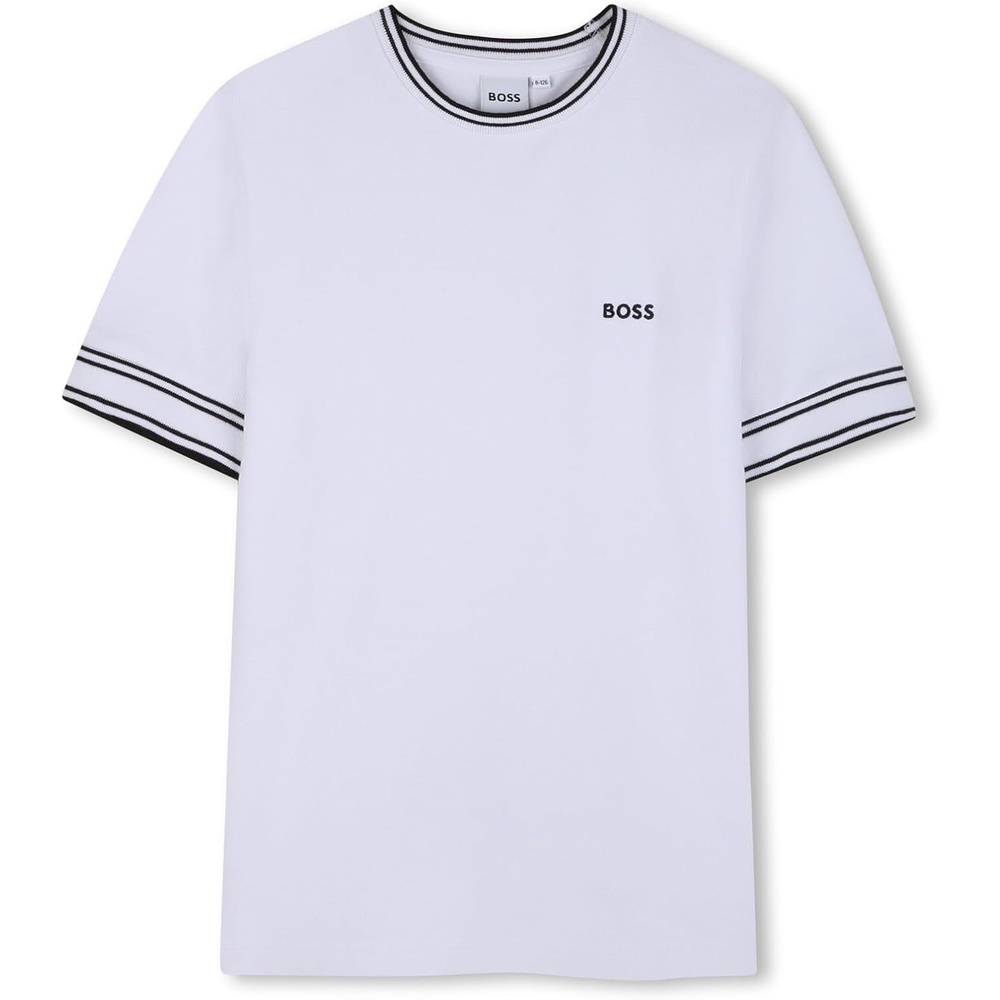 image:imageBOSS Boys Boys Short Sleeves TeeShirt Kids Cotton Graphic Short Sleeve T ShirtWhite