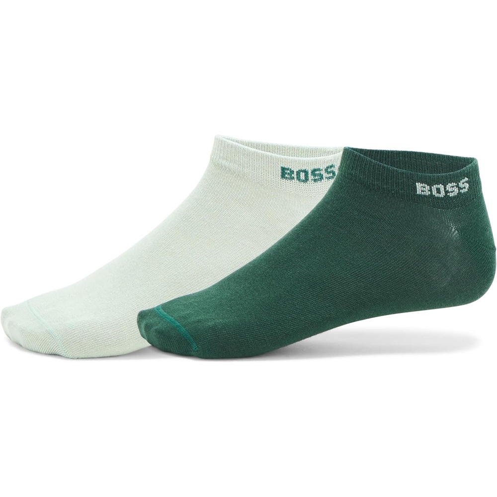 image:imageBOSS Mens 2pack Solid Cotton Ankle SocksPine Tree GreenSeafoam Green