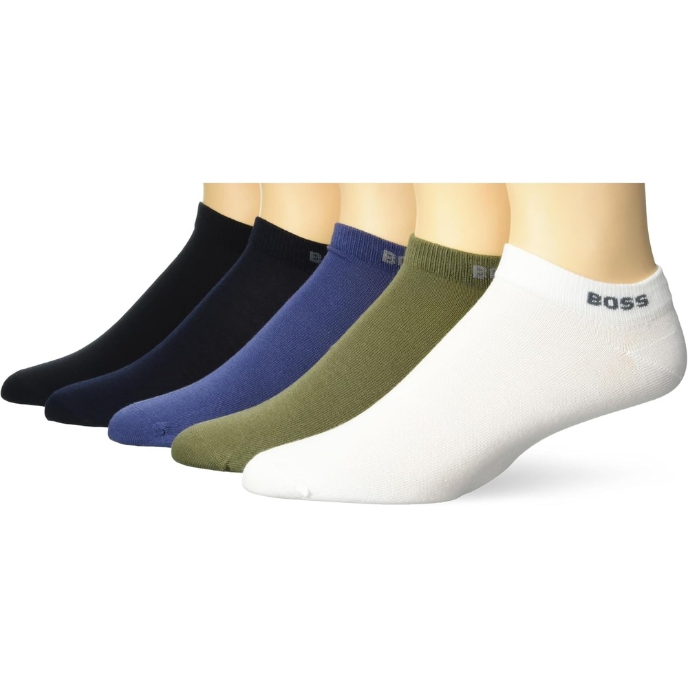 image:imageBOSS Mens 5 Pack Solid Cotton Stretch SocksBlack Currant  White Lychee  Green Spinach  Blue Corn  Black Berry Blue