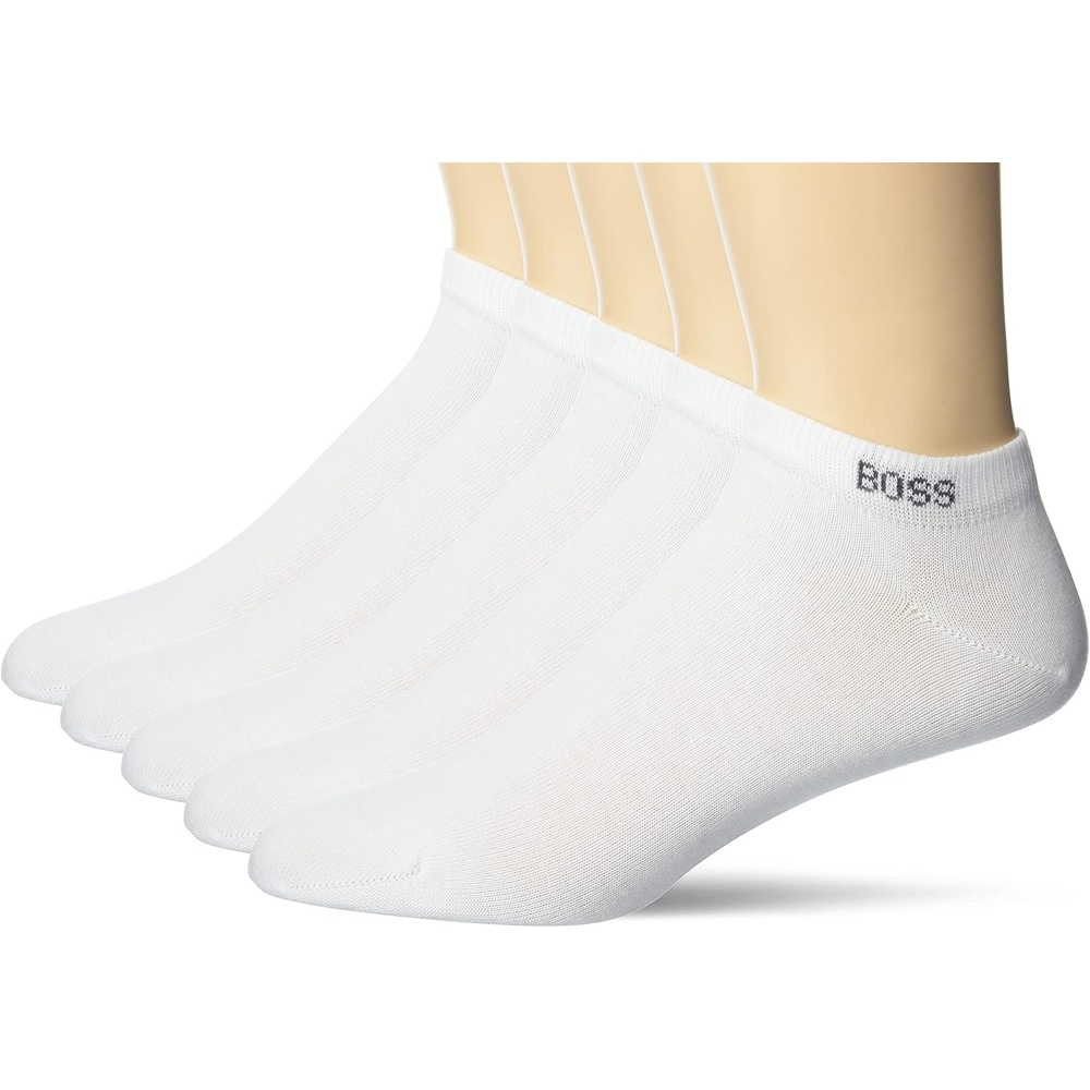 image:imageBOSS Mens 5 Pack Solid Cotton Stretch SocksCloud White