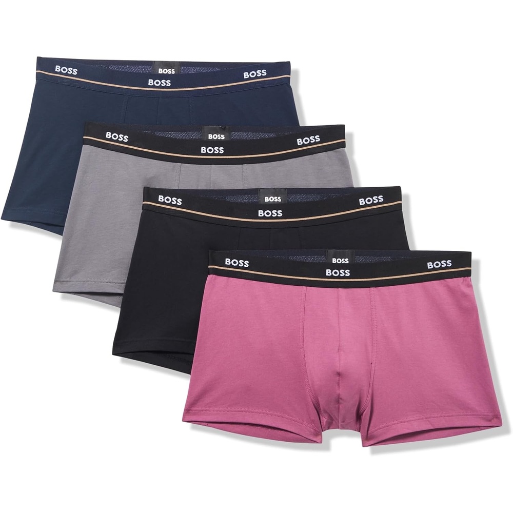 image:imageBOSS Mens 5pack Bold Logo TrunksBlackDeep RoseBlackHigh RiseBlack