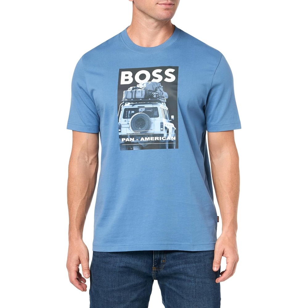 image:imageBOSS Mens Big Logo Car Graphic TShirtNiagara Mist