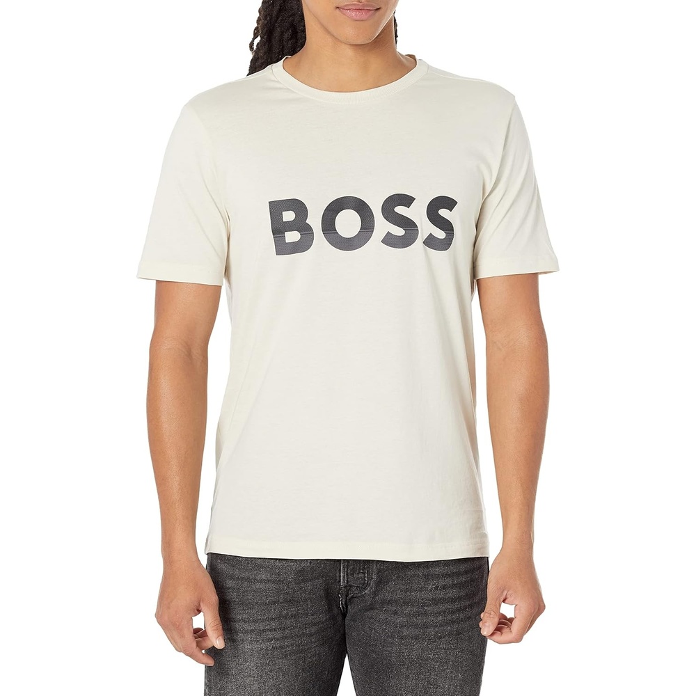 image:imageBOSS Mens Big Logo Jersey Cotton TShirtAlmond Beige