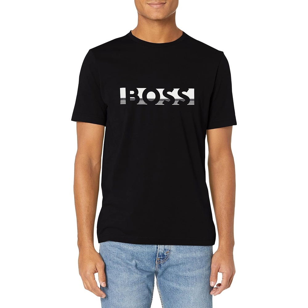 image:imageBOSS Mens Big Logo Jersey Cotton TShirtBlack Tar
