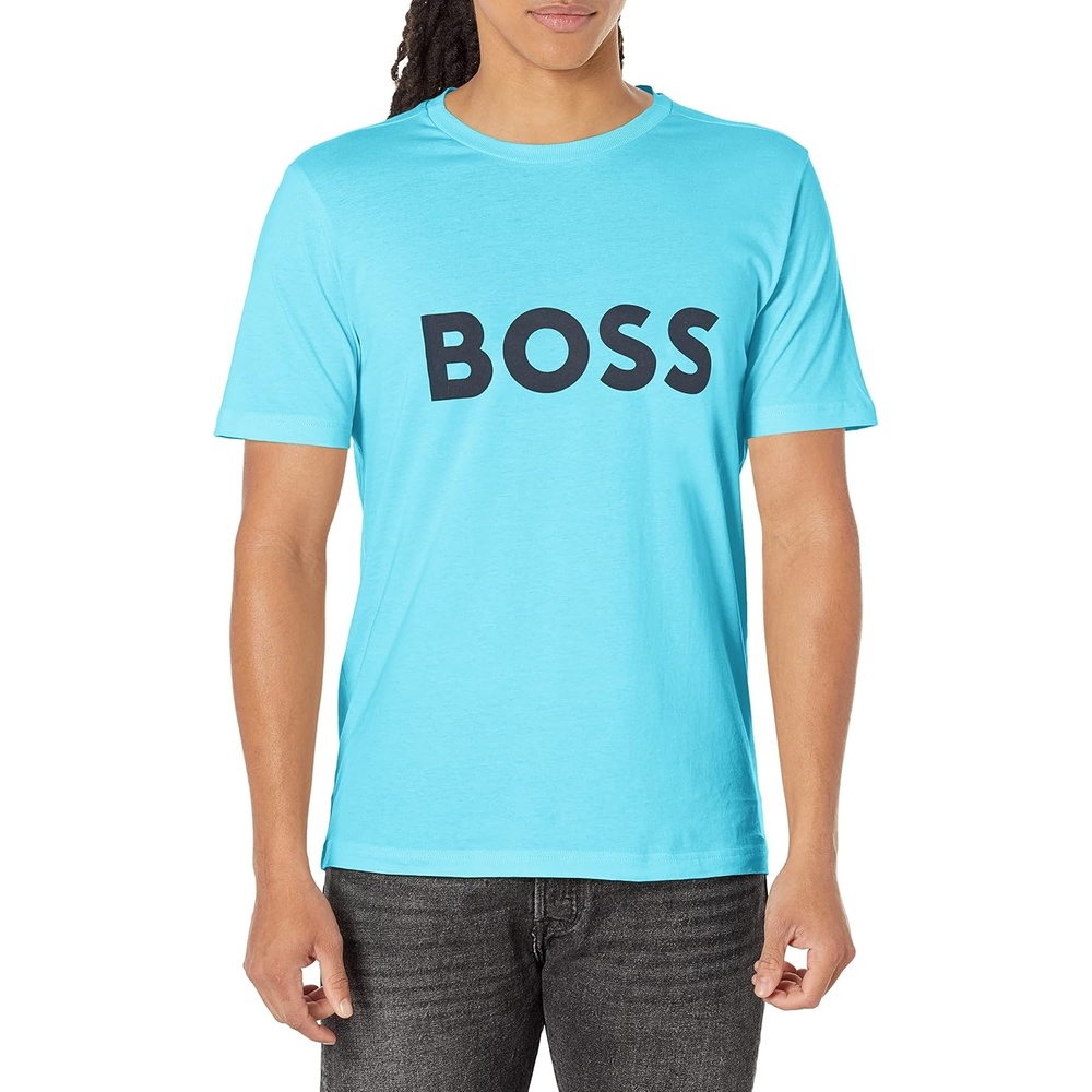 image:imageBOSS Mens Big Logo Jersey Cotton TShirtCerulean