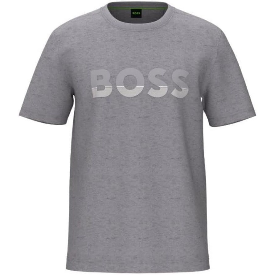 image:imageBOSS Mens Big Logo Jersey Cotton TShirtGrey Fog