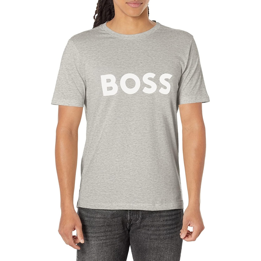 image:imageBOSS Mens Big Logo Jersey Cotton TShirtSteel