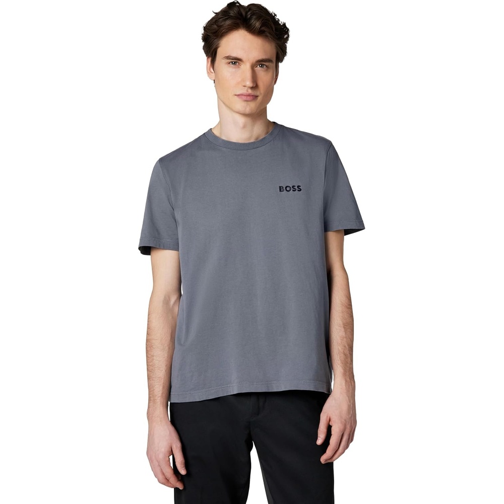 image:imageBOSS Mens Bold Contrast Logo Cotton TShirtMushroom Grey