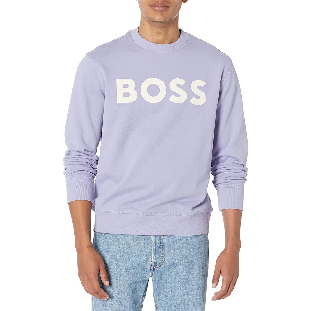 image:imageBOSS Mens Bold Logo French Terry Crew Neck SweatshirtPersian Violet